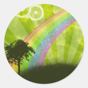 Ergens onder de regenboog ronde sticker