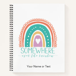 Ergens over de regenboogmoderne afbeelding notitieboek