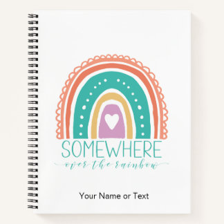 Ergens over de regenboogmoderne afbeelding notitieboek