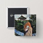 Ergens Pixie Vierkante Button 5,1 Cm (Voorkant /achterkant)