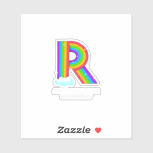 Ergens Regenboog Inspirerende Alfabet Print Sticker