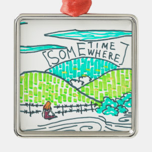 Ergens/soms Metalen Ornament