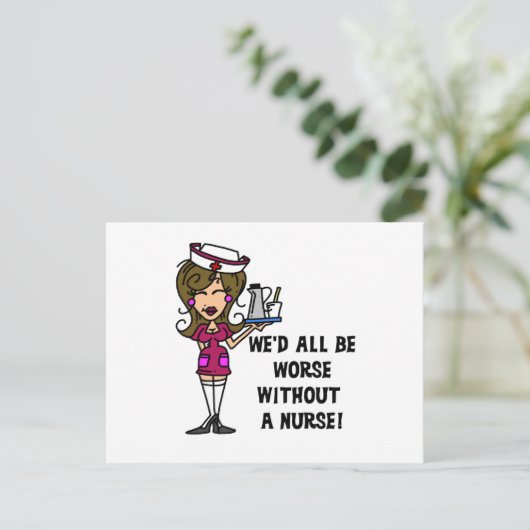 Erger zonder verpleegster briefkaart (Staand voorkant)