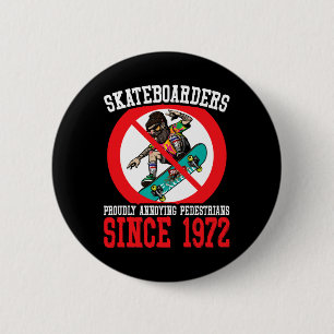 Ergerlijke Voetgangers Skateboard Skateboarden Ska Ronde Button 5,7 Cm