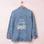 Ergetypografie pioenrozen bruiloft denim jacket (Hangar)
