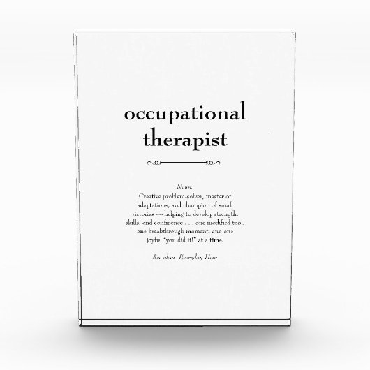 Ergotherapeut Definitie Dank u Cadeau Fotoblokken (Voorkant)