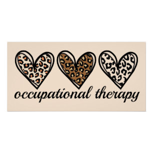 Ergotherapie Cheetach Print Hart Perfect Poster