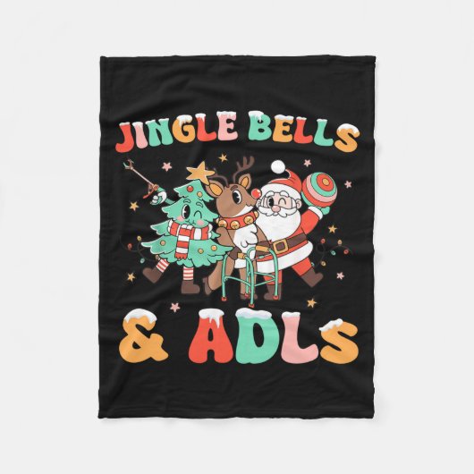 Ergotherapie Kerst Reindeer Sinterklaas Adls Nieuw Fleece Deken (Voorkant)