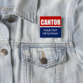 ERIC CANTOR 2012 VIERKANTE BUTTON 5,1 CM (In situ)