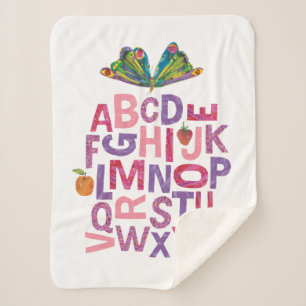 Eric Carle   Alphabet Butterfly Pattern Sherpa Deken