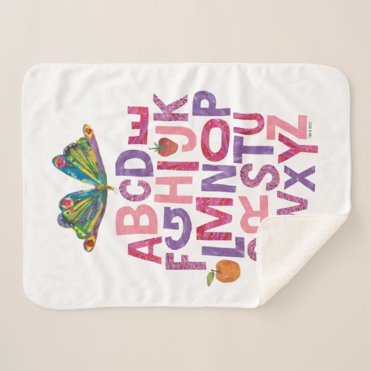 Eric Carle | Alphabet Butterfly Pattern Sherpa Deken (Voorkant (horizontaal))