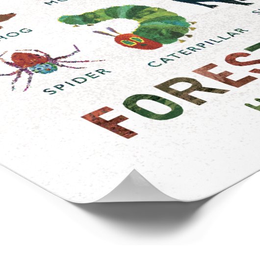 Eric Carle | Bosvrienden gelukkig samen Poster (Hoek)