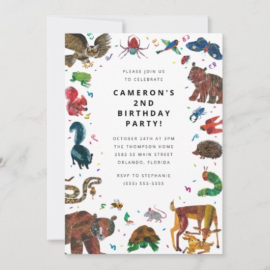 Eric Carle | Bruine Beer - Verjaardagsfeest bosvri Kaart (Voorkant)