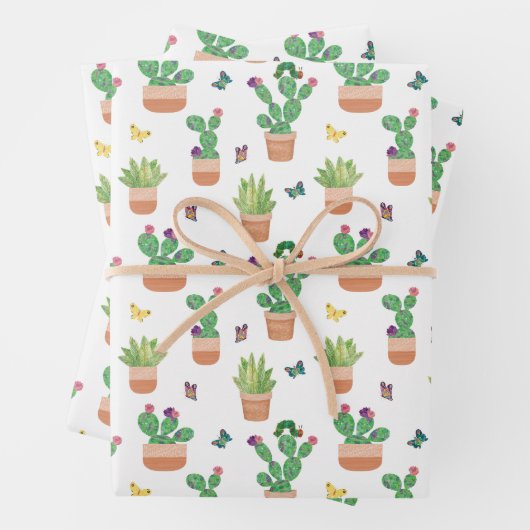 Eric Carle | Caterpillar, Cactus en Butterfly Pa Inpakpapier Vel (In situ)