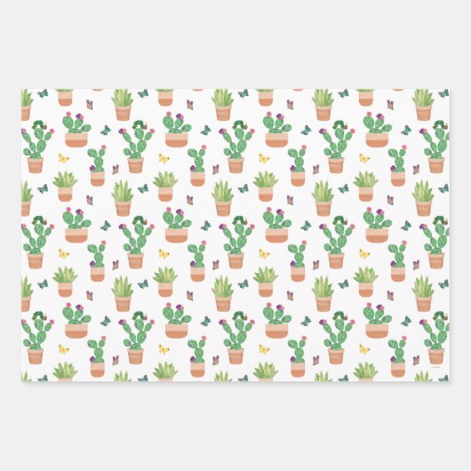 Eric Carle | Caterpillar, Cactus en Butterfly Pa Inpakpapier Vel (Voorkant)