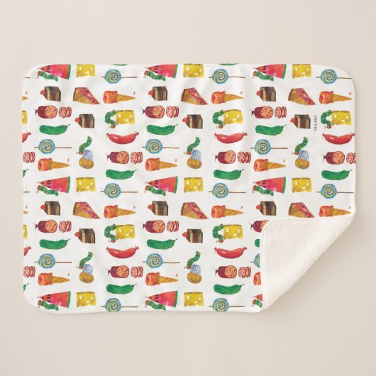 Eric Carle | Caterpillar en voedselpatroon Sherpa Deken (Voorkant (horizontaal))
