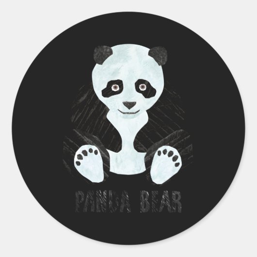 Eric Carle Panda Beer Ronde Sticker (Voorkant)