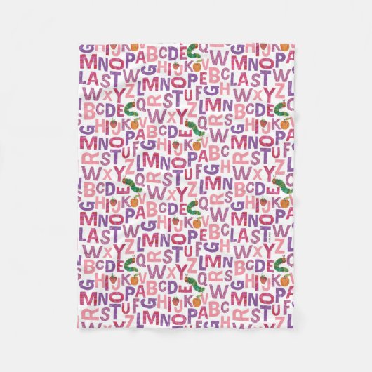 Eric Carle | Roze en Paarse alfabetpatroon Fleece Deken (Voorkant)