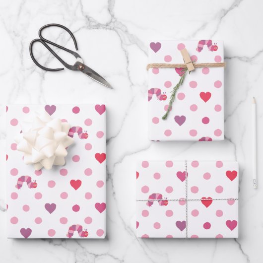 Eric Carle | Valentijn Heart Polka Dot Pattern Inpakpapier Vel (Voorkant)