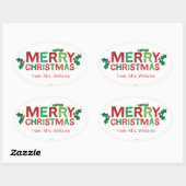 Eric Carle | vrolijk kerstfeest Ovale Sticker (Vel)