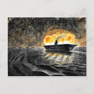 Eric Ravilious art, HMS Ark Royal in Action Briefkaart