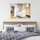Eric Ravilious art, The Bedstead Canvas Afdruk (Insitu (Slaapkamer))