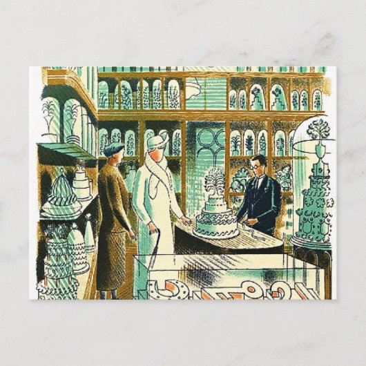 Eric Ravilious art, The Wedding Shop Briefkaart (Voorkant)