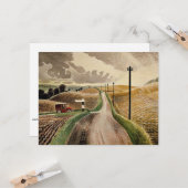 Eric Ravilious art, Wiltshire Landscape Kaart (Voorkant / Achterkant in situ)