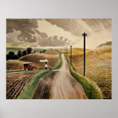 Eric Ravilious art, Wiltshire Landscape Poster (Voorkant)