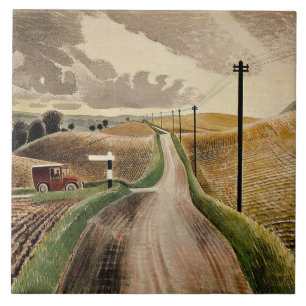 Eric Ravilious art, Wiltshire Landscape Tegeltje