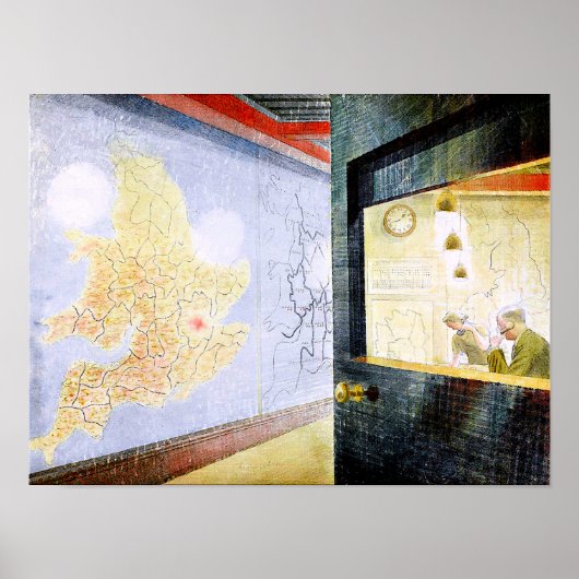 Eric Ravilious artwork, wandkaarten Poster (Voorkant)