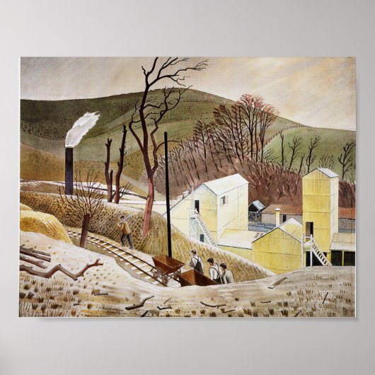Eric Ravilious - Cement Works No. 2 Poster (Voorkant)