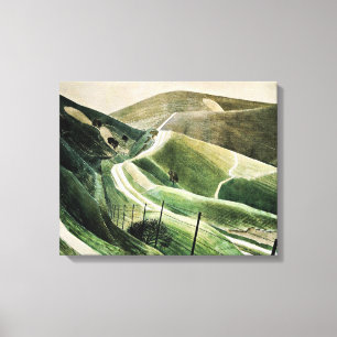 Eric Ravilious - Chalk Paths, beroemde kunstwerken Canvas Afdruk
