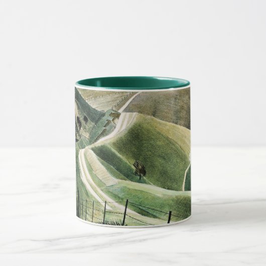 Eric Ravilious - Chalk Paths, beroemde kunstwerken Mok (Midden)