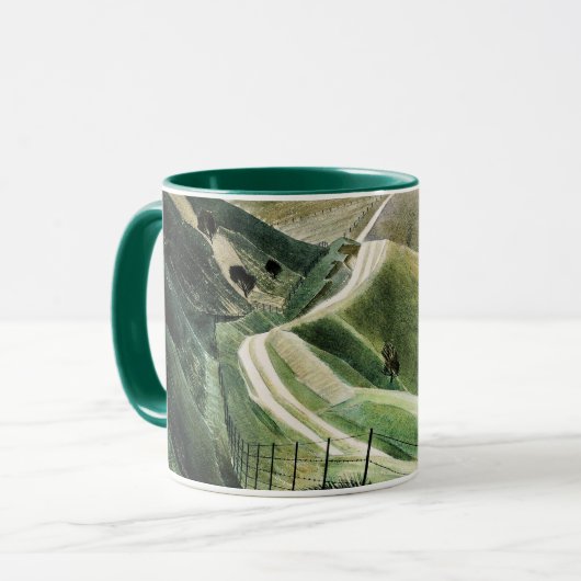 Eric Ravilious - Chalk Paths, beroemde kunstwerken Mok (Voorkant links)