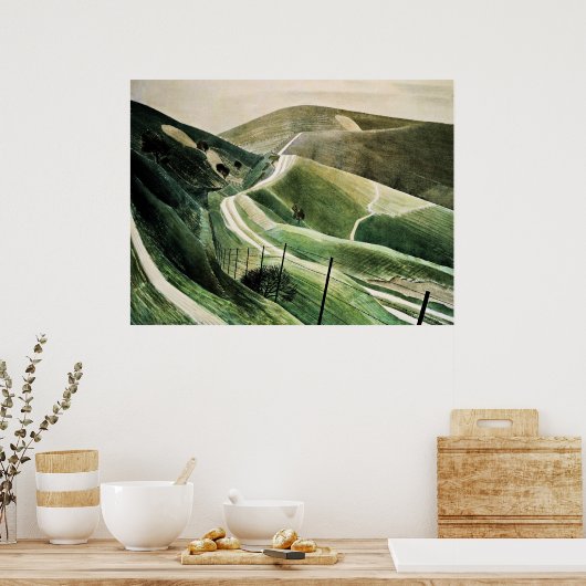 Eric Ravilious - Chalk Paths, Poster (Keuken)