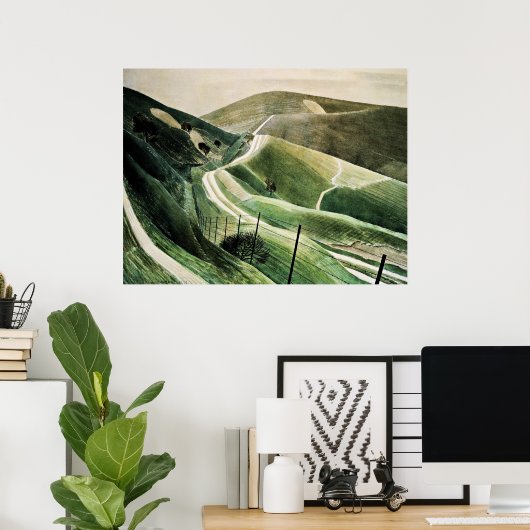 Eric Ravilious - Chalk Paths, Poster (Thuiskantoor)