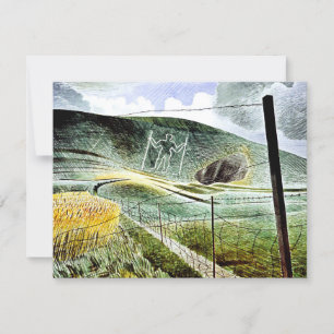 Eric Ravilious - De Wilmington Giant, mooie kunst, Kaart
