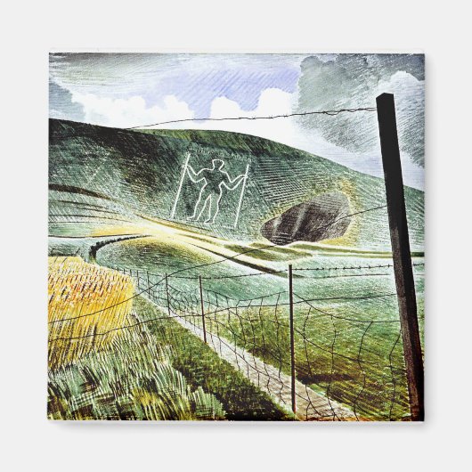 Eric Ravilious - De Wilmington Giant, mooie kunst Magneet (Voorkant)