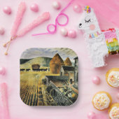 Eric Ravilious - Furlongs, beroemd schilderij, Papieren Bordje (Feest)