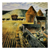 Eric Ravilious - Furlongs, beroemd schilderij, Perfect Poster (Voorkant)