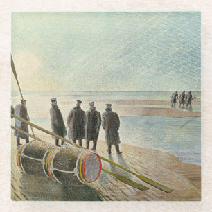 Eric Ravilious - Gevaarlijk werk bij eb, Glazen Onderzetter