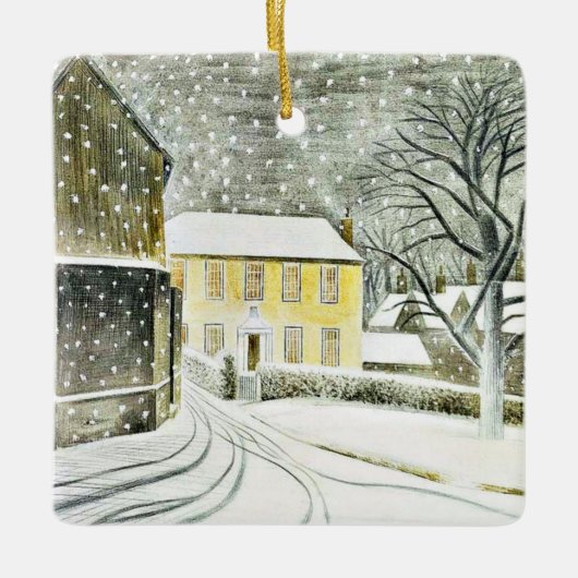 Eric Ravilious - Hallstead Road in Snow, Keramisch Ornament (Voorkant)