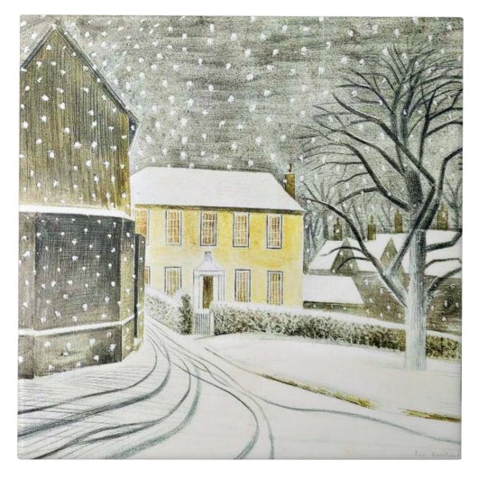 Eric Ravilious - Hallstead Road in Snow, Tegeltje (Voorkant)