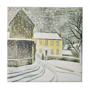 Eric Ravilious - Halstead Road in de sneeuw Tegeltje