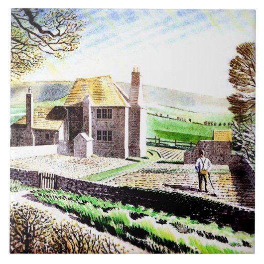 Eric Ravilious, Herderwoning, Tegeltje (Voorkant)