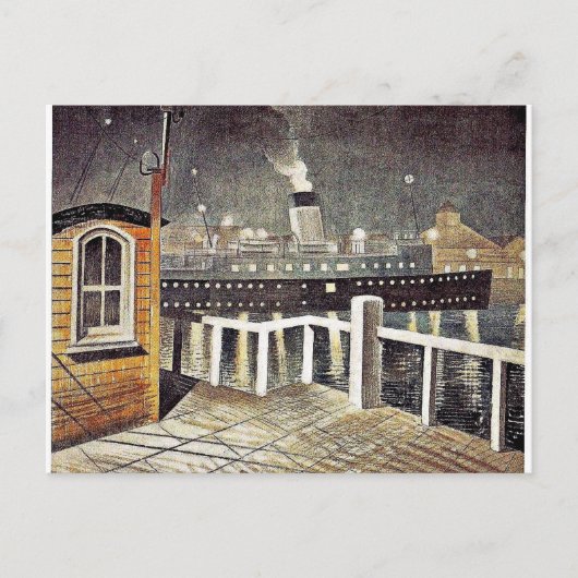 Eric Ravilious kunst, S.S. Brighton vertrekt vanui Briefkaart (Voorkant)