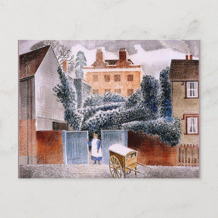 Eric Ravilious kunstwerk, Castle Hedingham, Essex Briefkaart