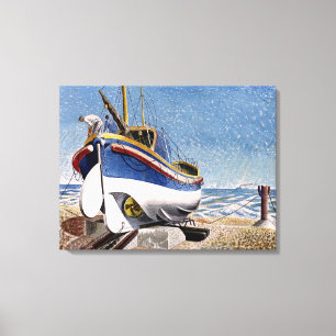 Eric Ravilious - Lifeboot in Adelburgh, mooie kuns Canvas Afdruk