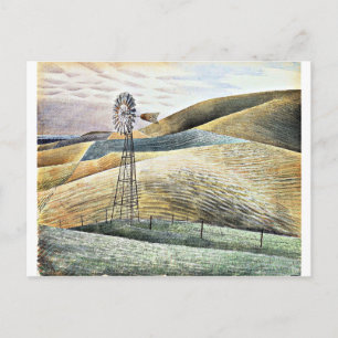 Eric Ravilious painting, Windmill, Briefkaart